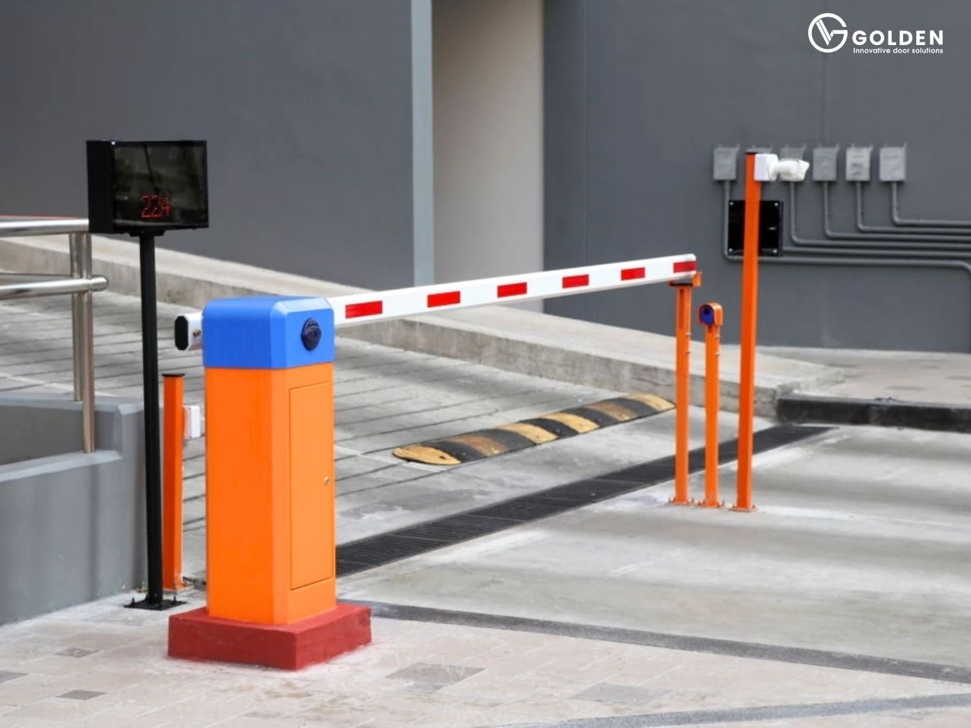 Barie chắn bãi đỗ xe cần thẳng