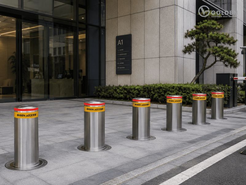 Cột chắn xe bollard Bisen SD602RP chất liệu inox