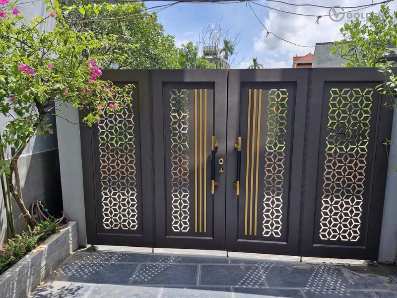 Cổng nhôm CNC hiện đại cho nhà phố