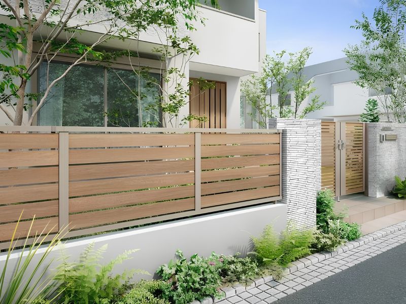 Mẫu cổng rào gỗ nhựa kiểu Nhật