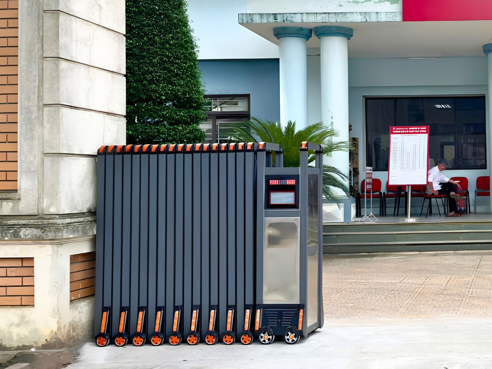 Cổng xếp nhôm cơ quan