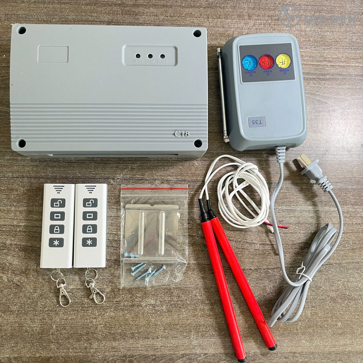 Trọn bộ điều khiển cổng xếp có ray Baisheng