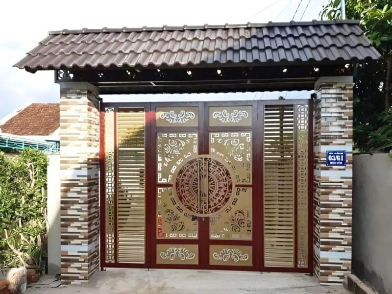 Mẫu cổng lợp ngói đẹp được nhiều gia đình lựa chọn 