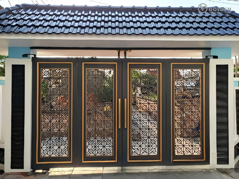 Mẫu cổng nhôm CNC phong cách hiện đại