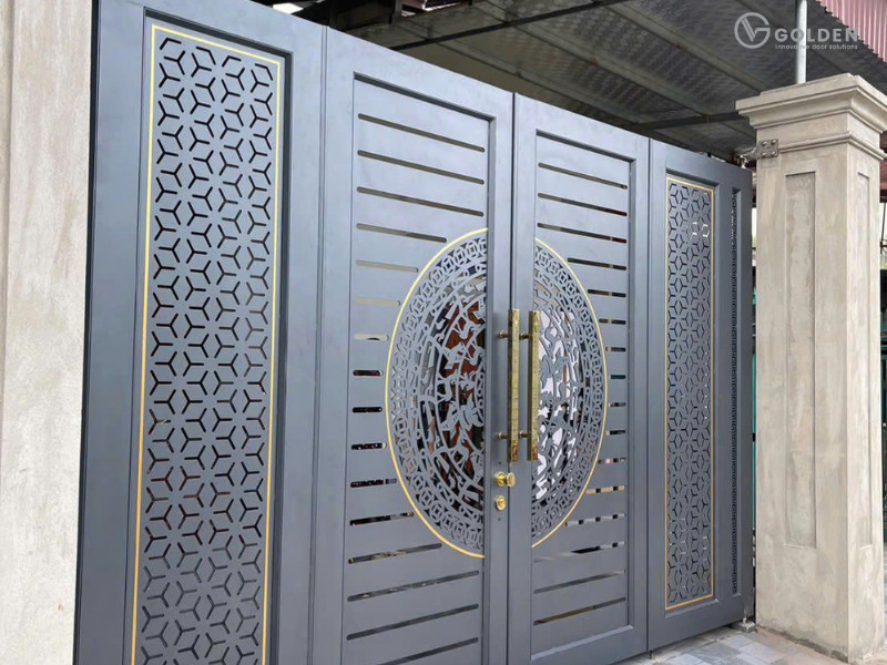 Màu sắc cổng nhôm CNC hài hòa, hiện đại