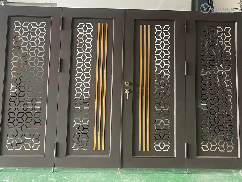 Thiết kế cổng nhôm CNC cân đối, hài hòa tổng thể
