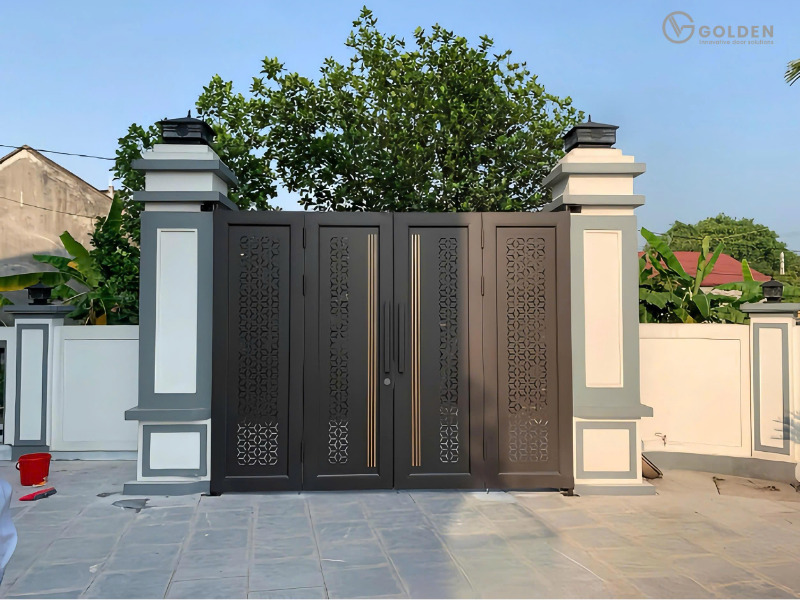 Cổng nhôm CNC thiết kế tối giản, sang trọng và tinh tế